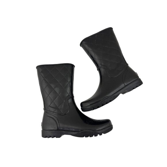 Sperry Top Sider Waterproof Rubber Boots‎ Black Womens Size 8 Quilted Nellie - Picture 3 of 8